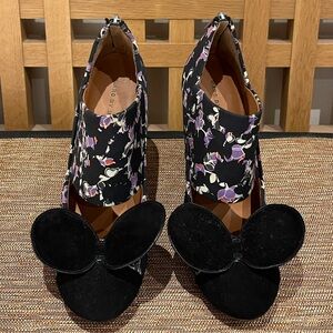 Marc By Marc Jacobs Suede Toe Tip With Printed Fabric Retro Style Shoes Size 8